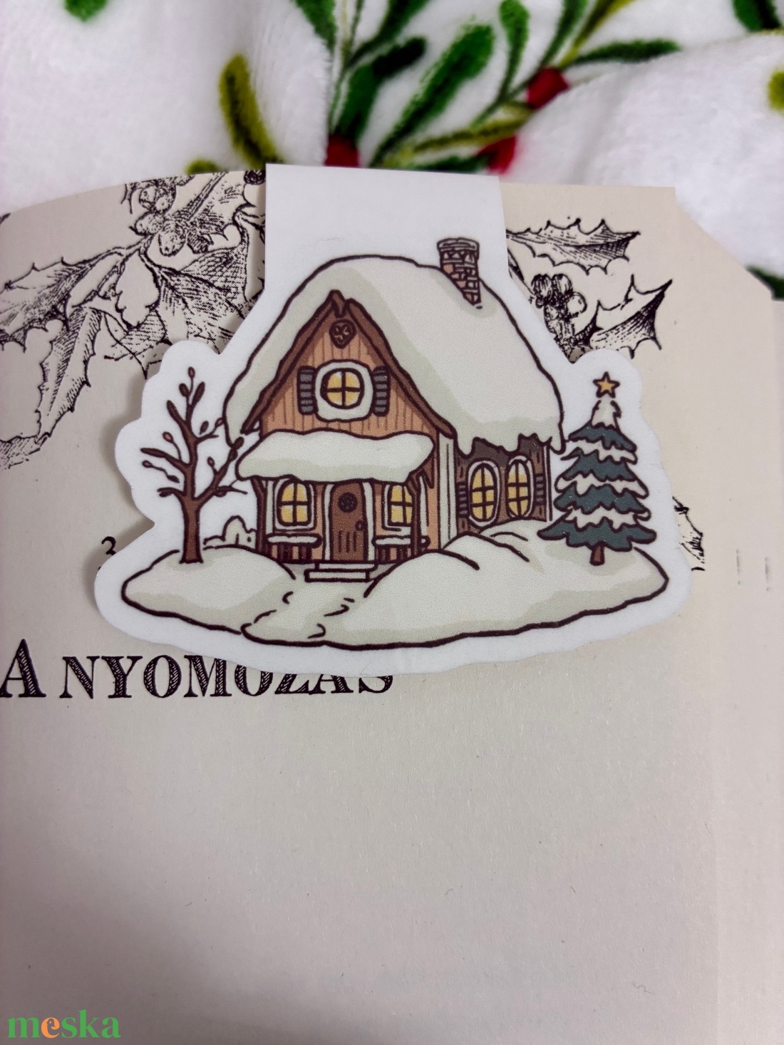 Mágneses könyvjelző � Havas házikó - könyv & zene - könyvjelző - Meska.hu