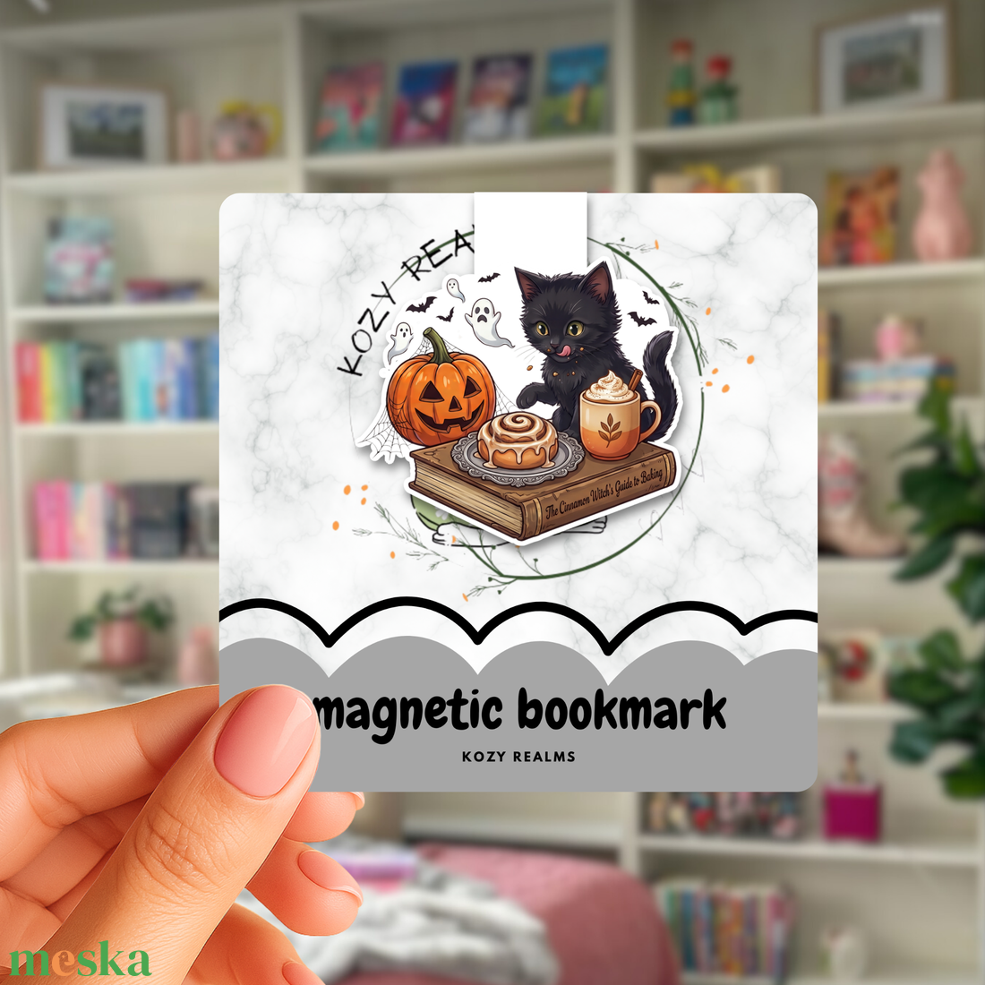 The Cinnamon Witch's Guide to Baking � cica mágneses könyvjelző - könyv & zene - könyvjelző - Meska.hu