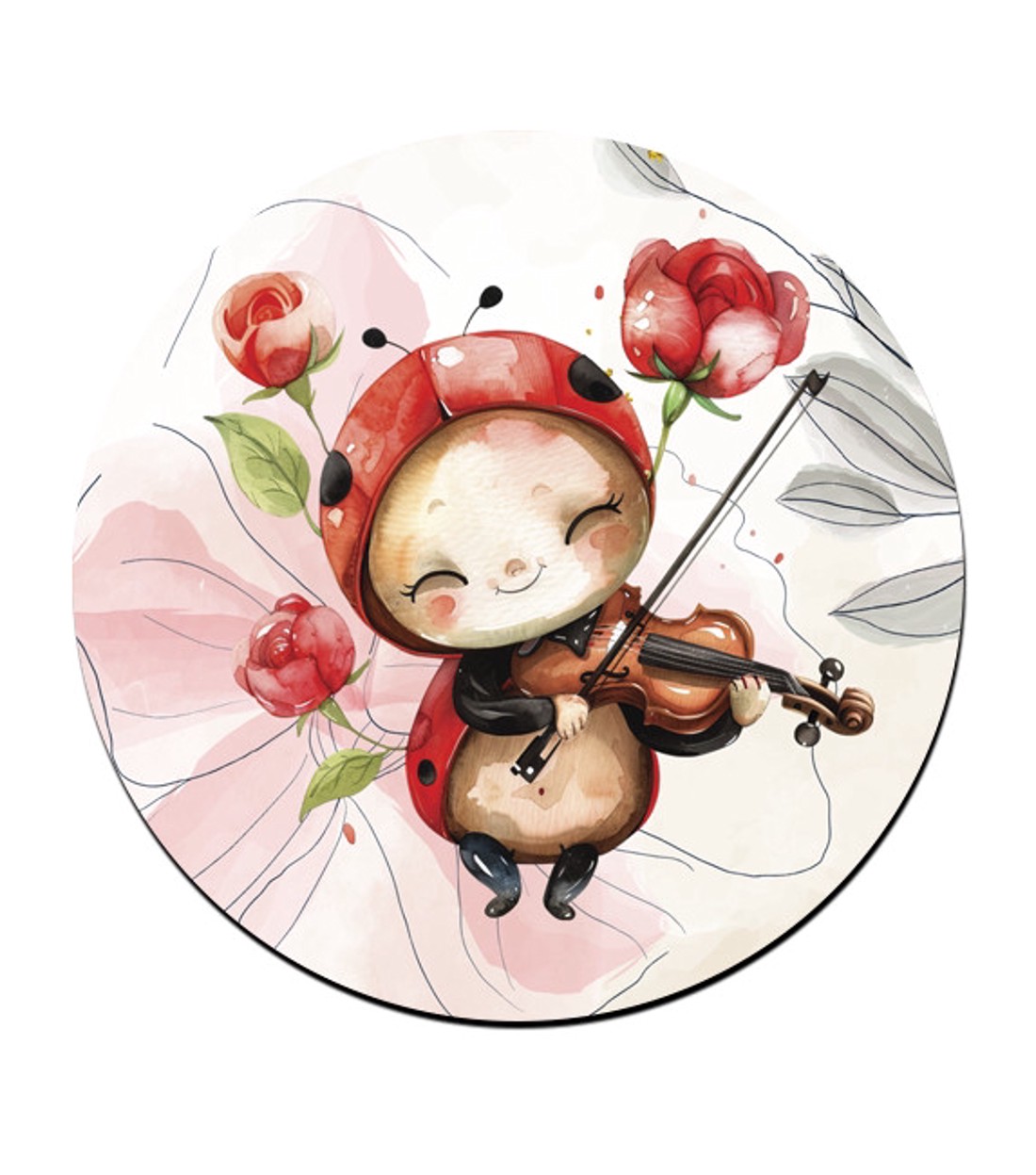 Cuki hegedűs katica mintás bögre alátét - otthon & életmód - konyhafelszerelés, tálalás - tálalás - tányér- és poháralátét - Meska.hu