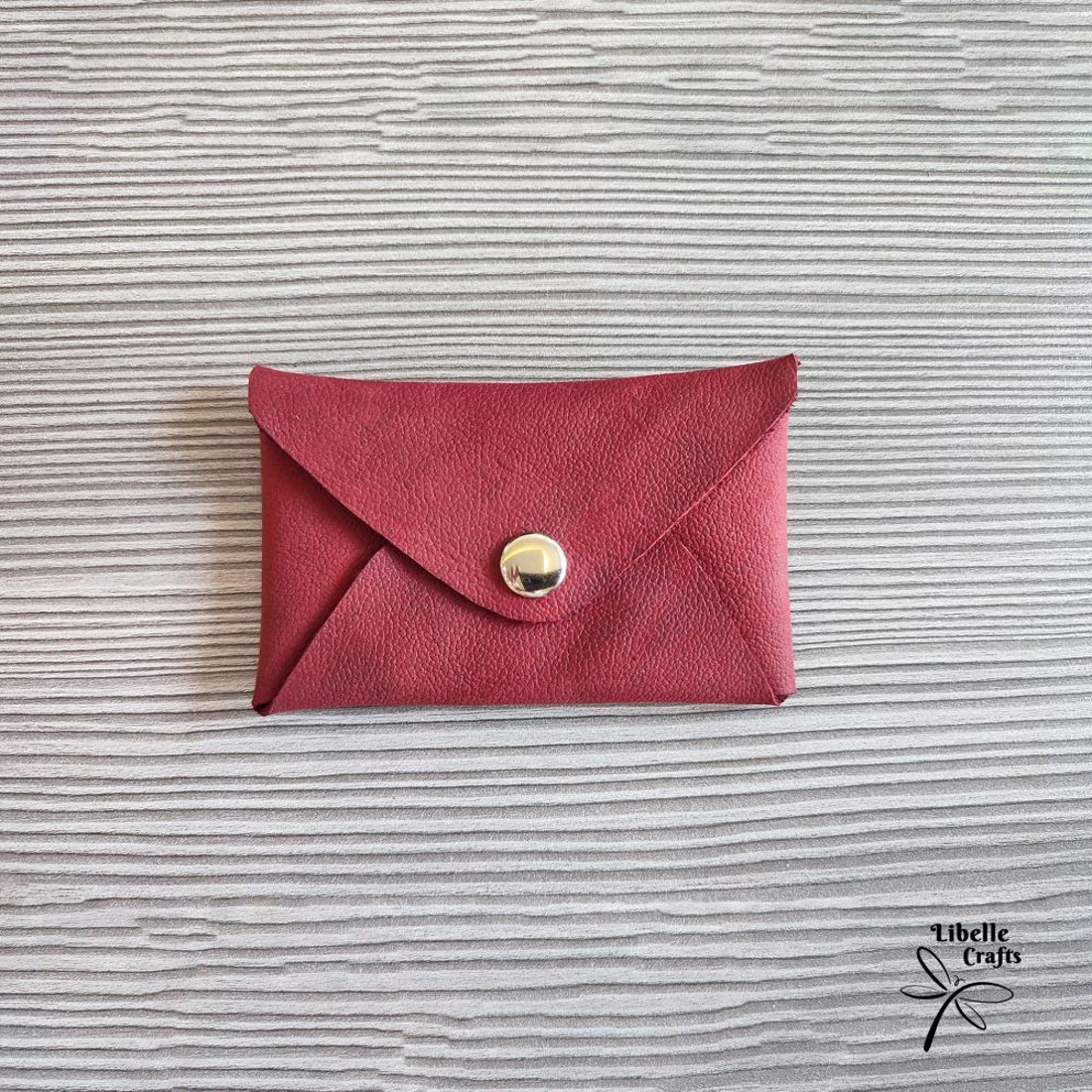 Sötét piros egyfakkos kártyatartó - táska & tok - pénztárca & más tok - kártyatartó & irattartó - Meska.hu