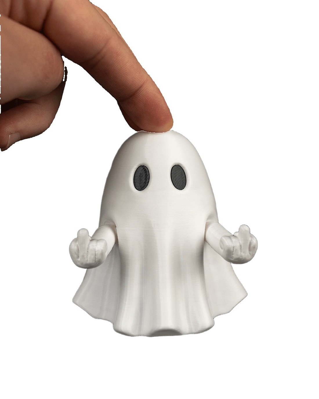 Vicces Halloween ajándék, középső ujjat mutató szellem figura � tréfás asztali dísz felugró karokkal, 10 cm - otthon & életmód - dekoráció - halloween - halloweeni figurák - Meska.hu