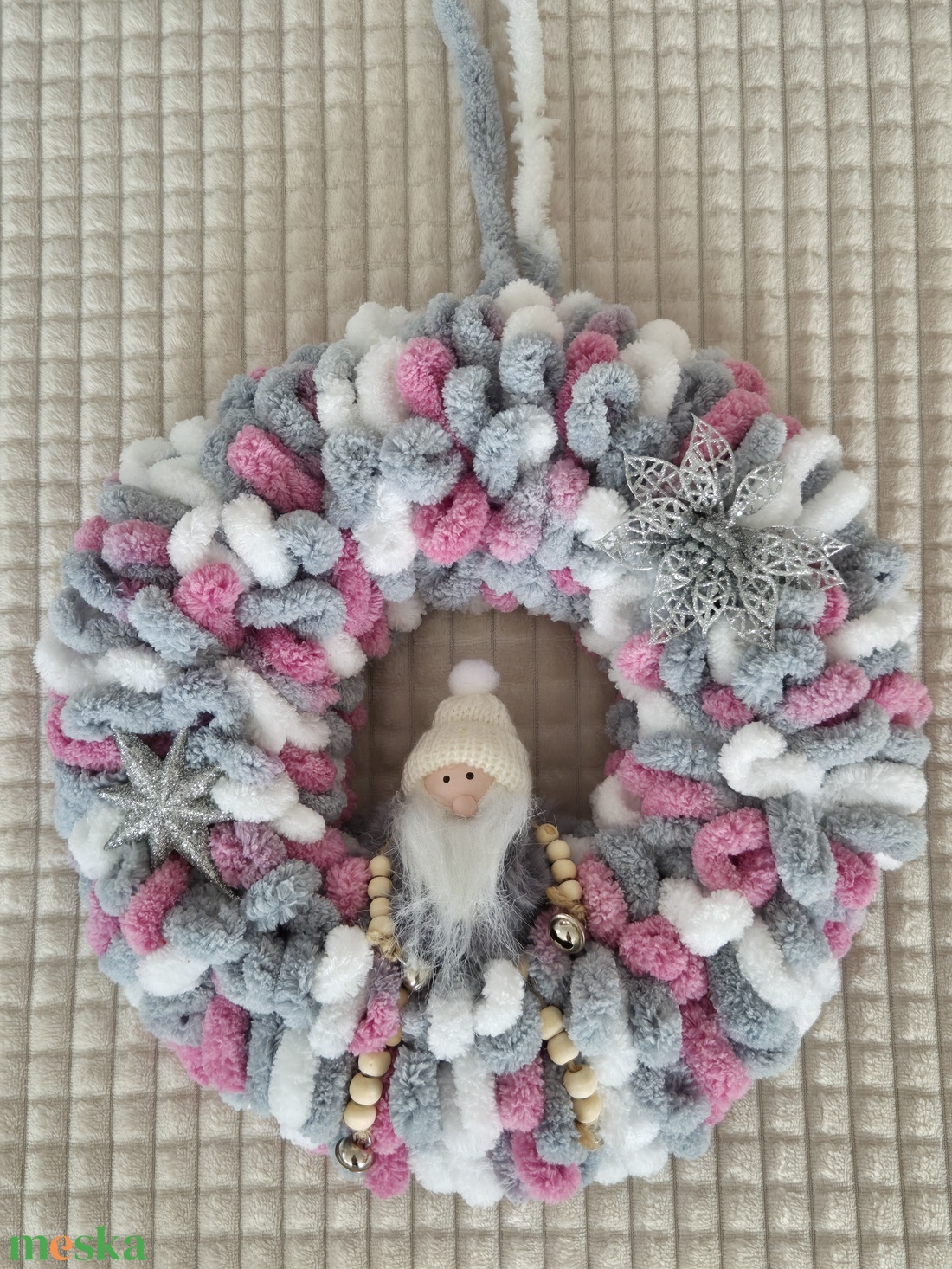 Karácsonyi ajtódísz színes manó - karácsony - karácsonyi lakásdekoráció - karácsonyi ajtódíszek - Meska.hu