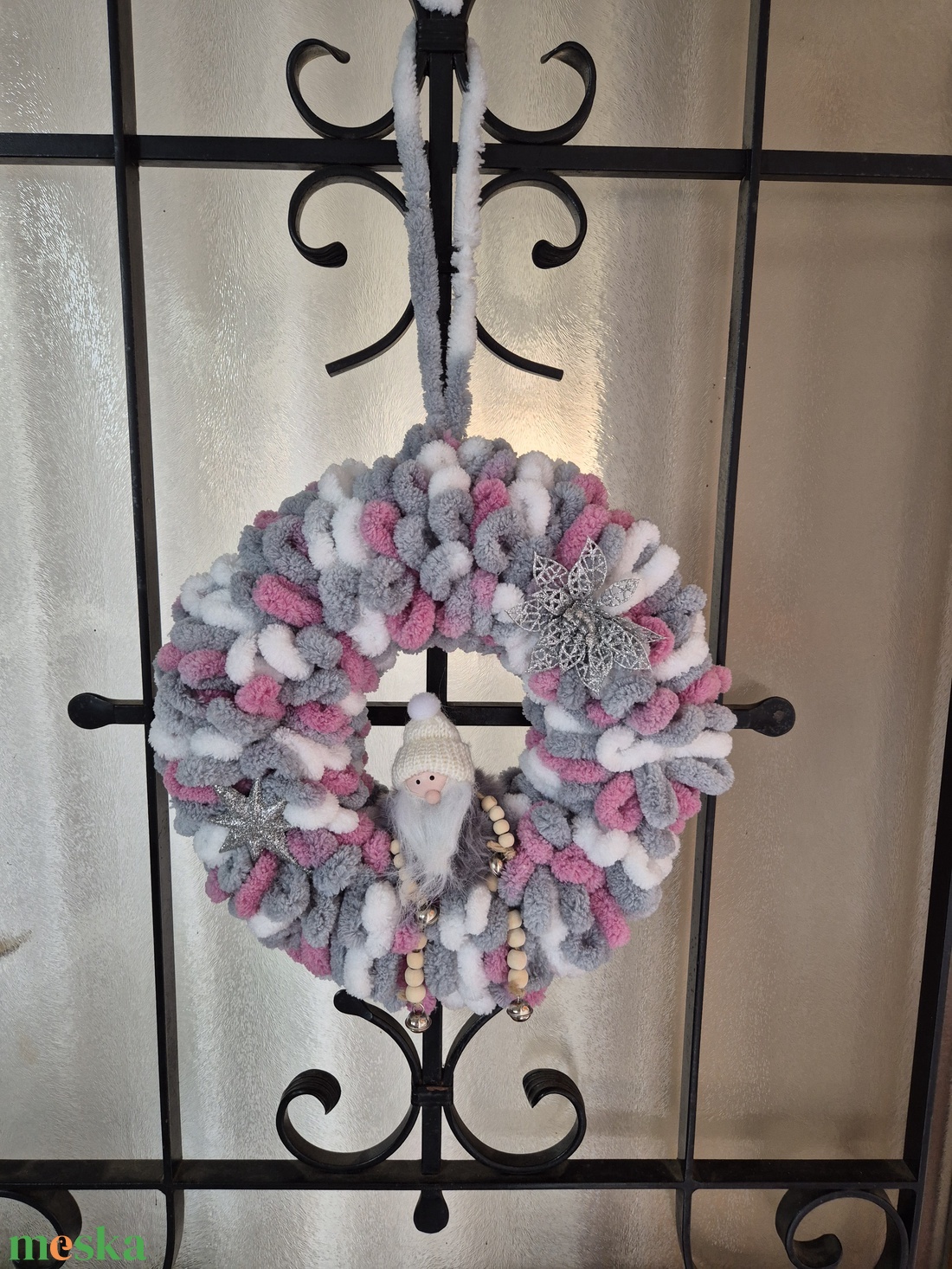 Karácsonyi ajtódísz színes manó - karácsony - karácsonyi lakásdekoráció - karácsonyi ajtódíszek - Meska.hu