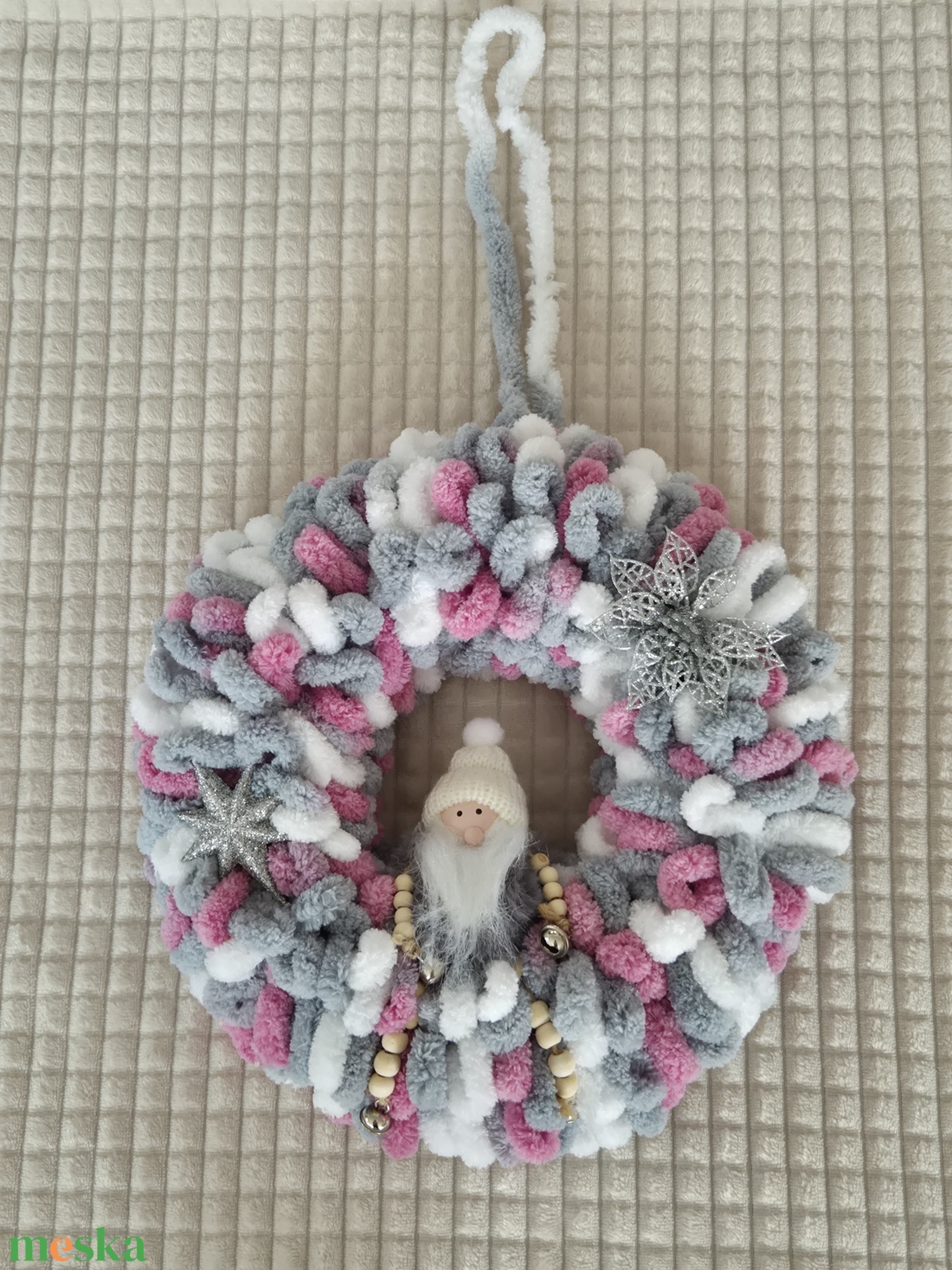 Karácsonyi ajtódísz színes manó - karácsony - karácsonyi lakásdekoráció - karácsonyi ajtódíszek - Meska.hu