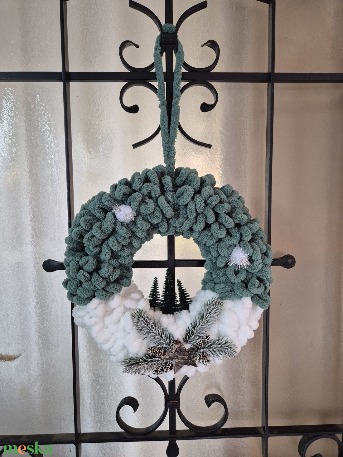 Karácsonyi ajtódísz fenyőfás - karácsony - karácsonyi lakásdekoráció - karácsonyi ajtódíszek - Meska.hu