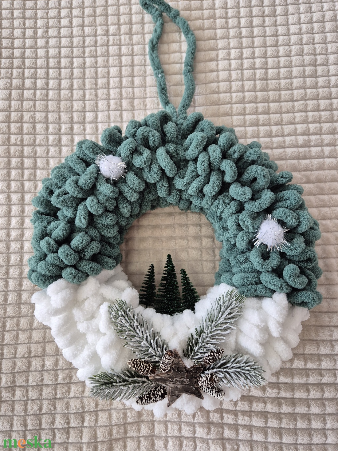 Karácsonyi ajtódísz fenyőfás - karácsony - karácsonyi lakásdekoráció - karácsonyi ajtódíszek - Meska.hu