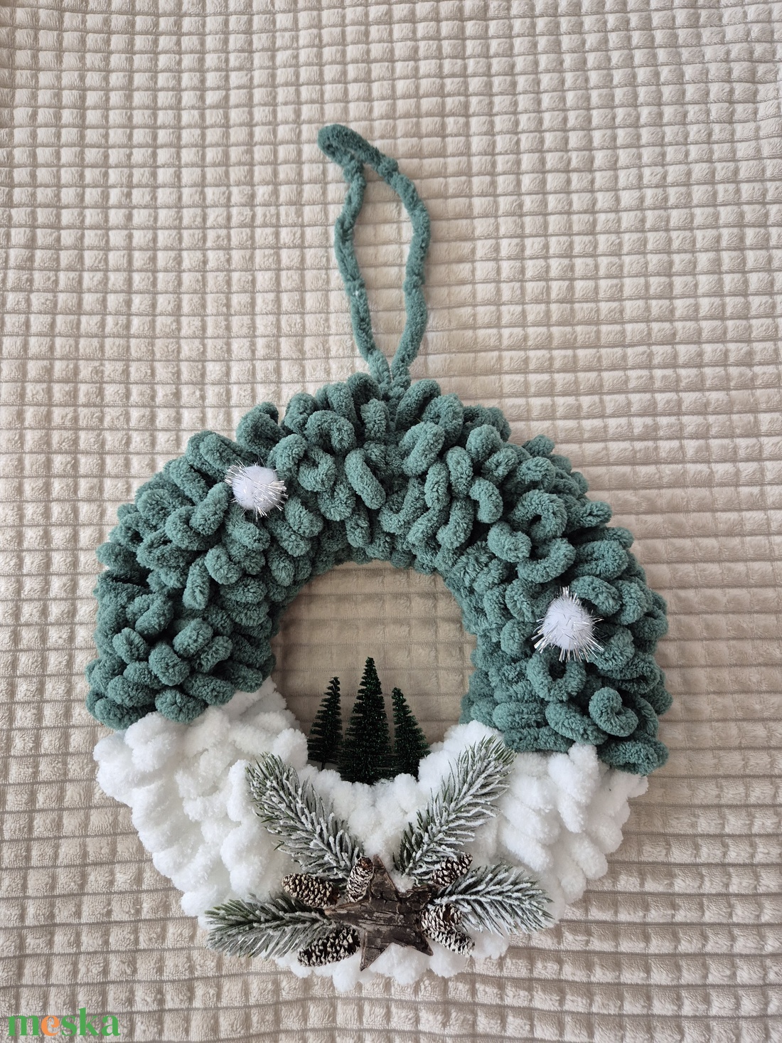 Karácsonyi ajtódísz fenyőfás - karácsony - karácsonyi lakásdekoráció - karácsonyi ajtódíszek - Meska.hu