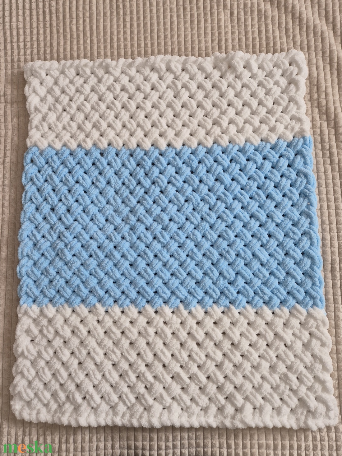 Babatakaró rendelésre ketesztmintás  - otthon & életmód - babaszoba, gyerekszoba - babatakaró, gyerek pléd - Meska.hu