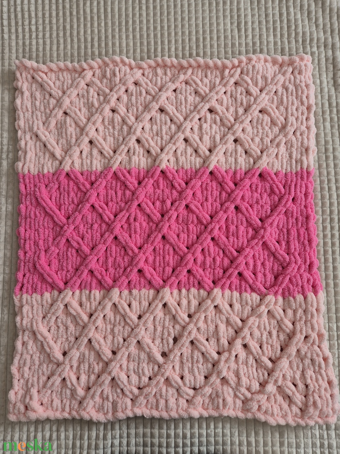 Babatakaró rendelésre ketesztmintás  - otthon & életmód - babaszoba, gyerekszoba - babatakaró, gyerek pléd - Meska.hu