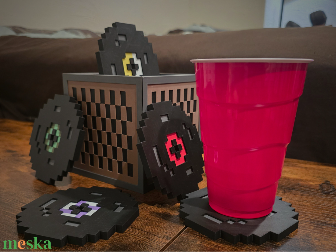 Minecraft zenei korong alátétek - otthon & életmód - konyhafelszerelés, tálalás - tálalás - tányér- és poháralátét - Meska.hu