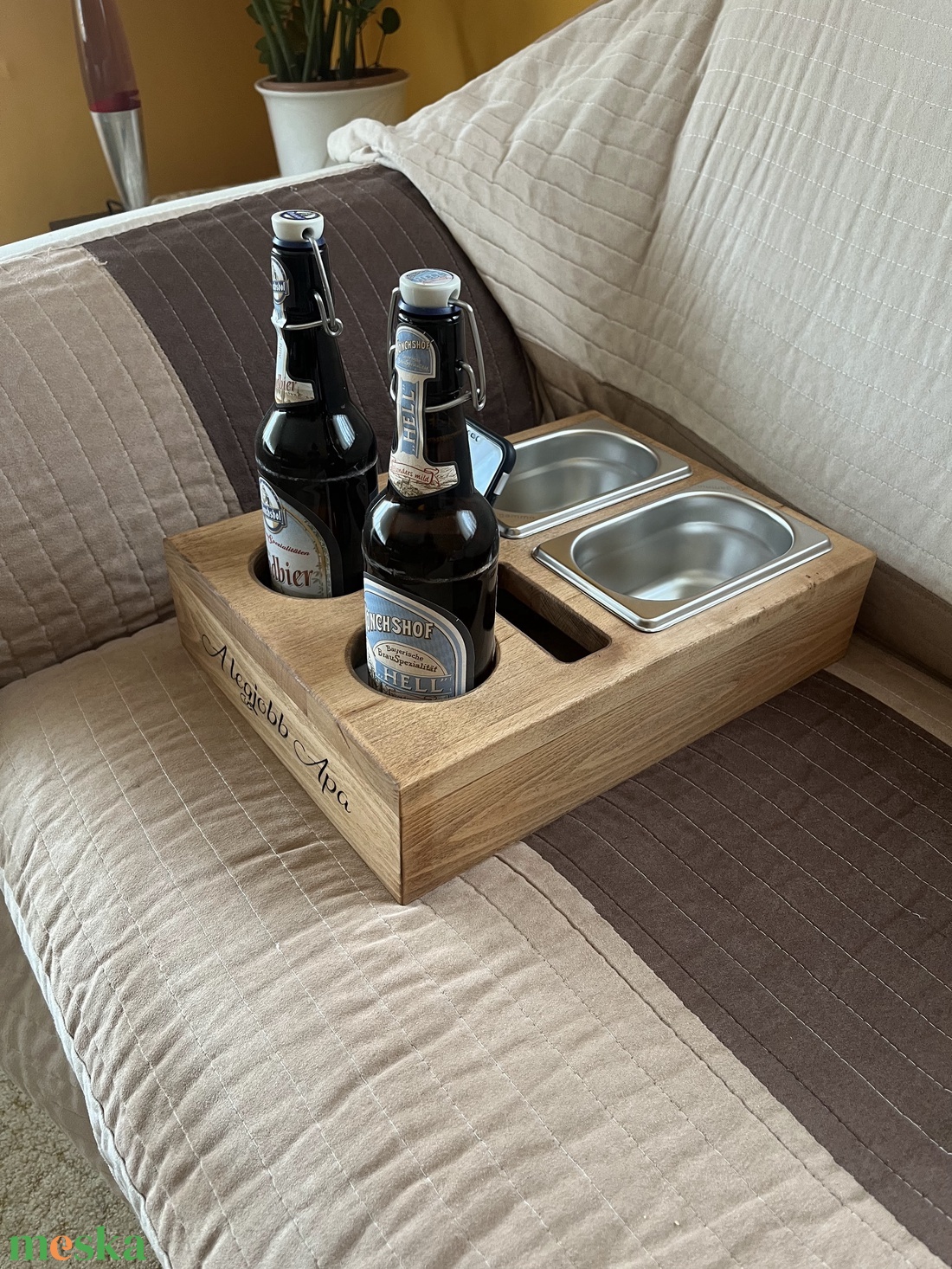 Kanapé rendező doboz, nasi tartó, filmezéshez, ajándék ötlet, filmező, kanapé inas, butler sofa,  Snack butler - otthon & életmód - tárolás & rendszerezés - doboz - Meska.hu