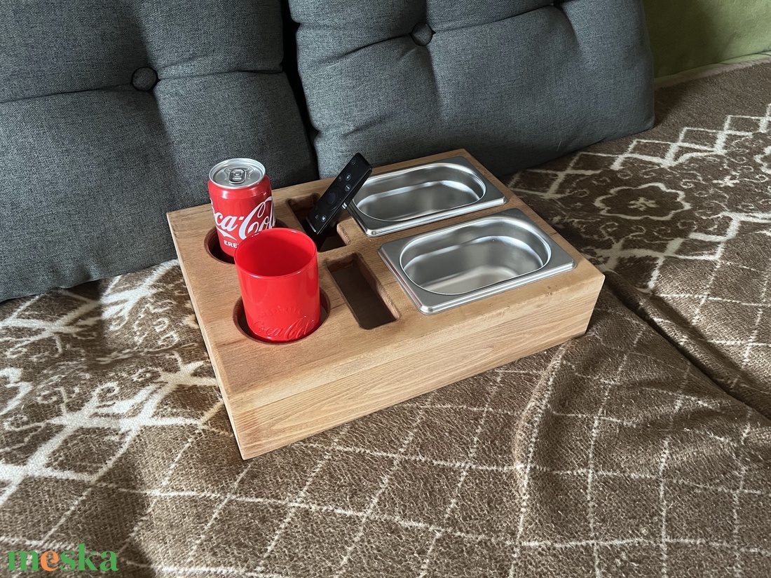 Kanapé rendező doboz, nasi tartó, filmezéshez, ajándék ötlet, filmező, kanapé inas, butler sofa,  Snack butler - otthon & életmód - tárolás & rendszerezés - doboz - Meska.hu