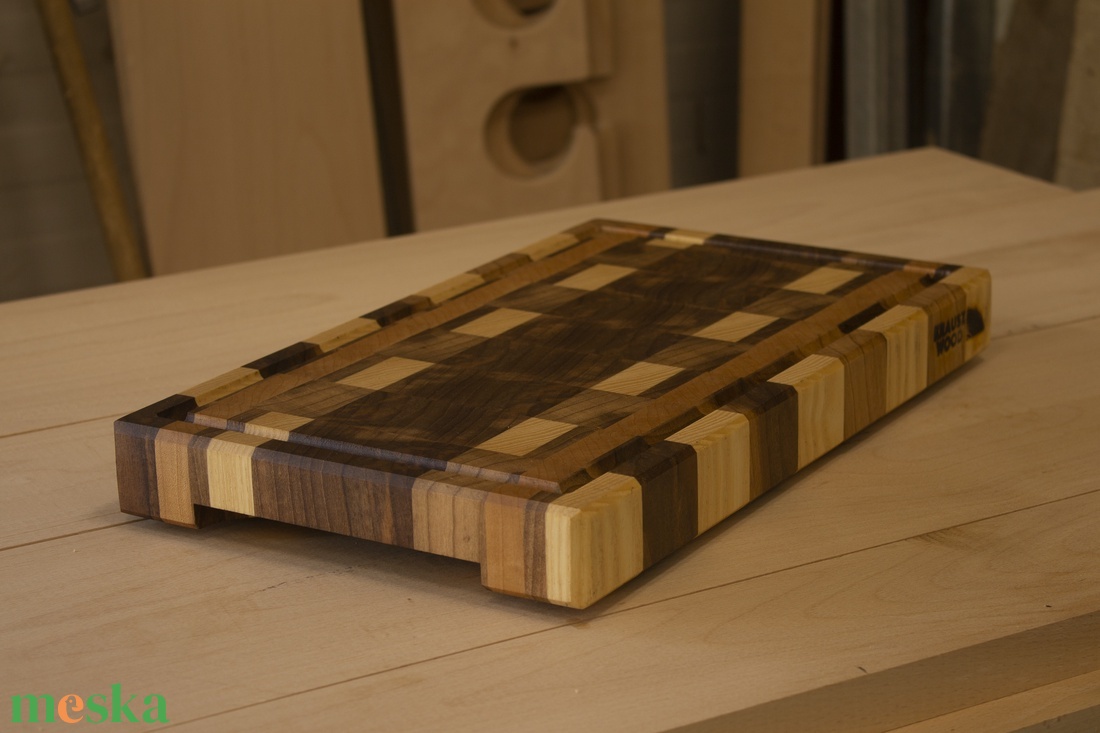 Mozaik dió bükk akác vágódeszka, húsvéti ajándék, konyha kellék - otthon & életmód - konyhafelszerelés, tálalás - sütés, főzés - vágódeszka - Meska.hu