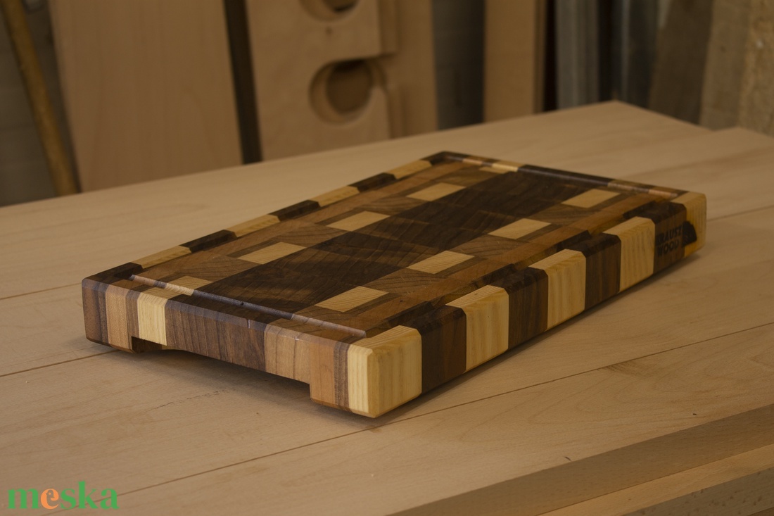 Mozaik dió bükk akác vágódeszka, húsvéti ajándék, konyha kellék - otthon & életmód - konyhafelszerelés, tálalás - sütés, főzés - vágódeszka - Meska.hu