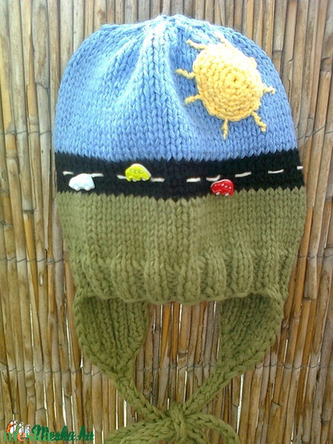 Autós sapi kézzel kötve - ruha & divat - sál, sapka, kendő - sapka - Meska.hu