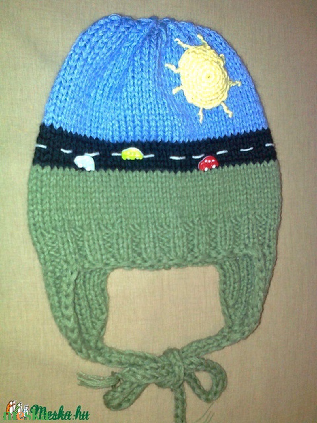 Autós sapi kézzel kötve - ruha & divat - sál, sapka, kendő - sapka - Meska.hu