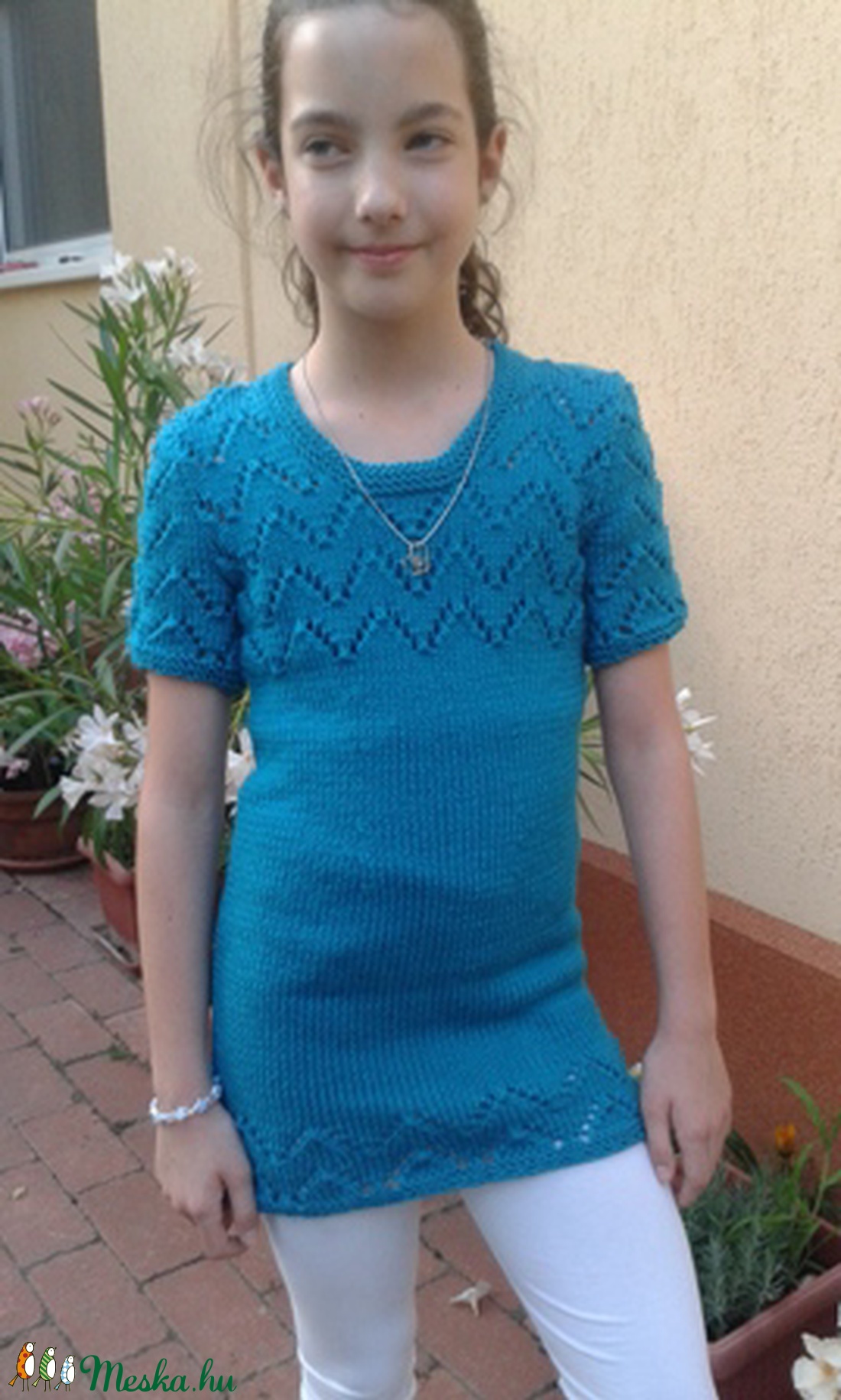 Kézzel kötött kislány ruha, tunika -  - Meska.hu