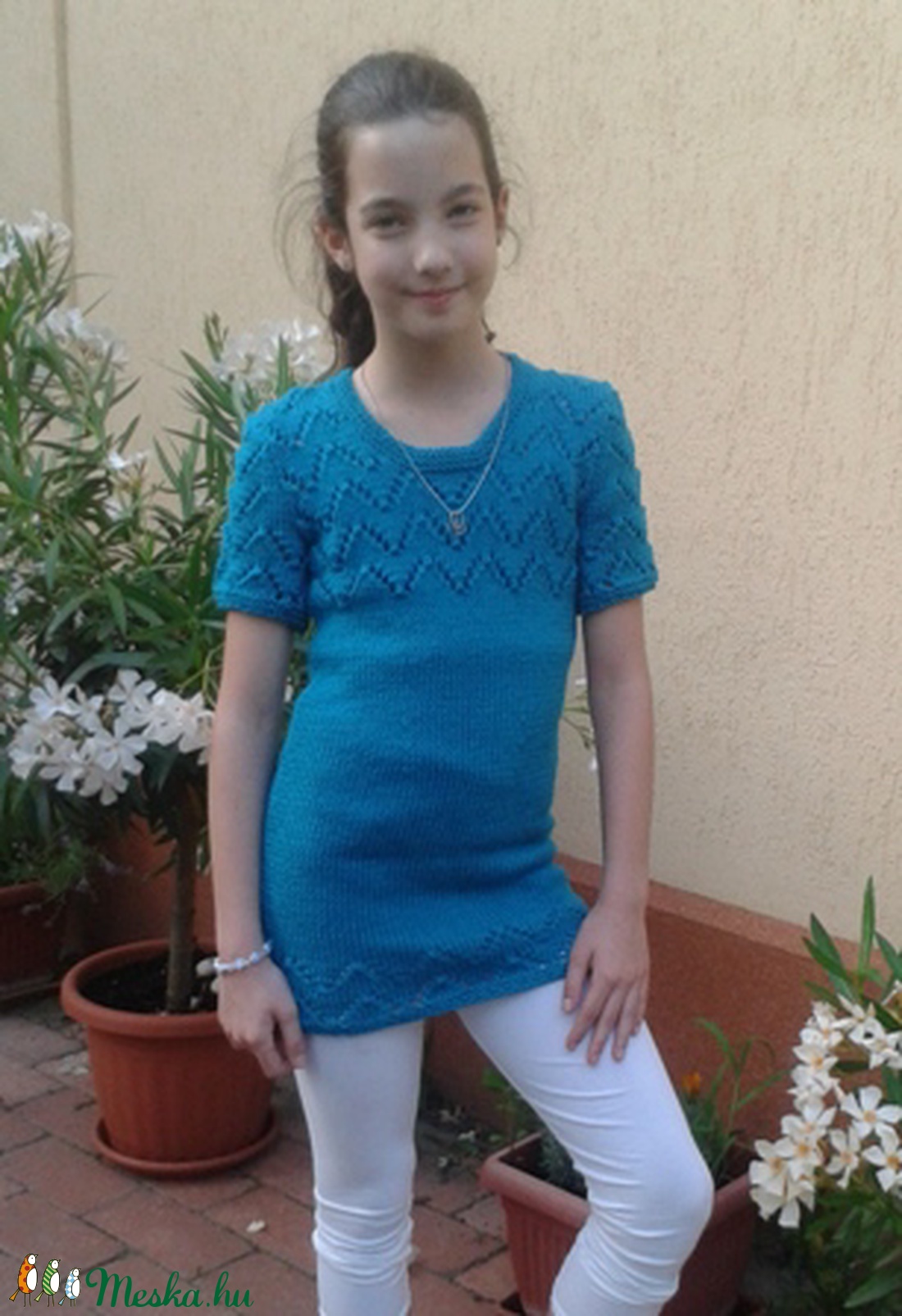 Kézzel kötött kislány ruha, tunika -  - Meska.hu