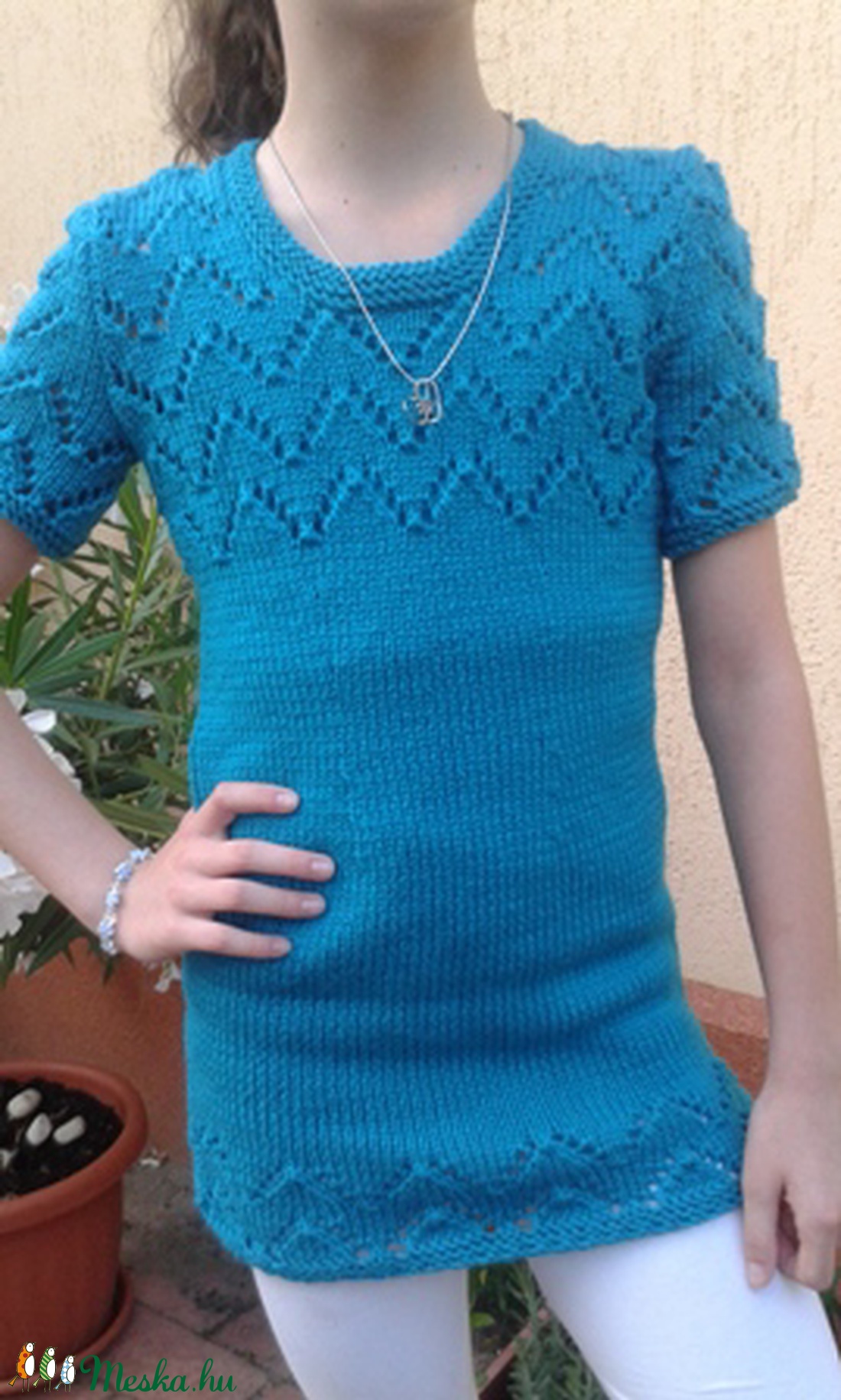 Kézzel kötött kislány ruha, tunika -  - Meska.hu