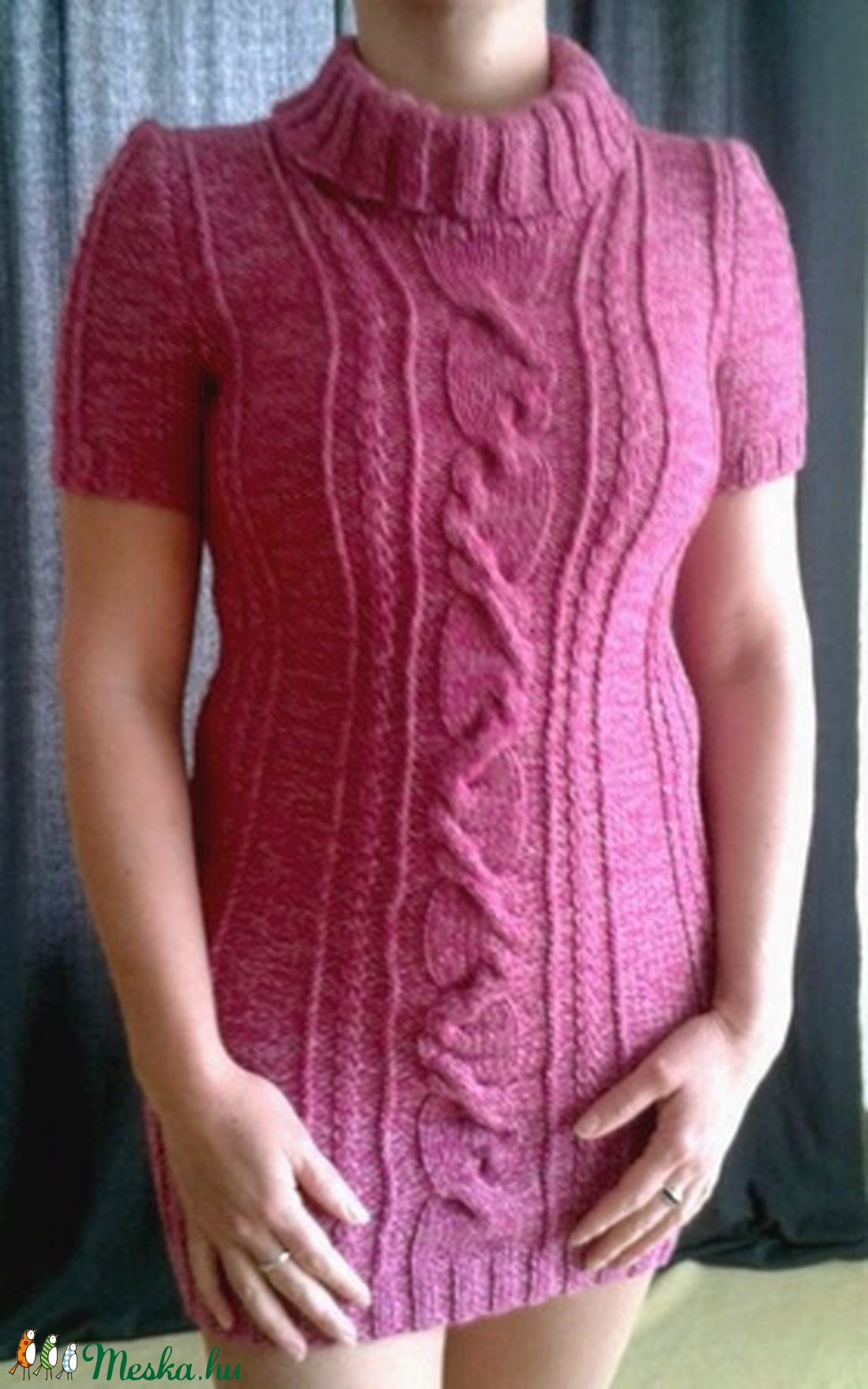 Kézzel kötött ruha rózsaszín -  - Meska.hu