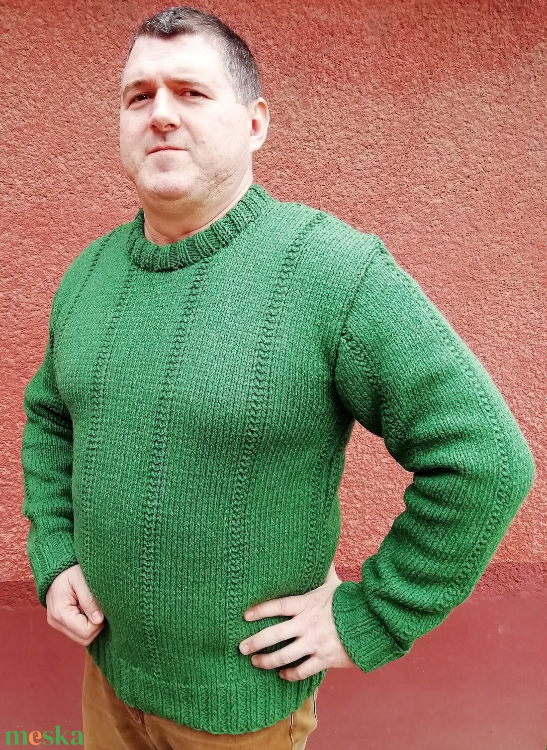 Kézzel kötött zöld férfi pulóver - ruha & divat - férfi ruha - férfi pulóver - Meska.hu Kézzel kötött zöld férfi pulóver - ruha & divat - férfi ruha - férfi pulóver - Meska.hu
