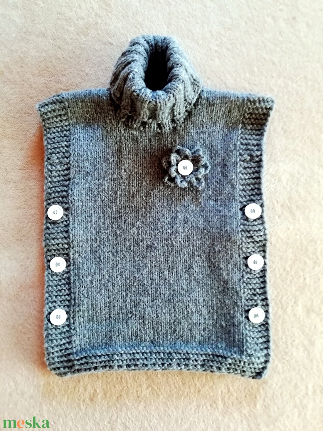 Kézzel kötött gyerek poncsó - ruha & divat - gyerekruha - pulóver - Meska.hu