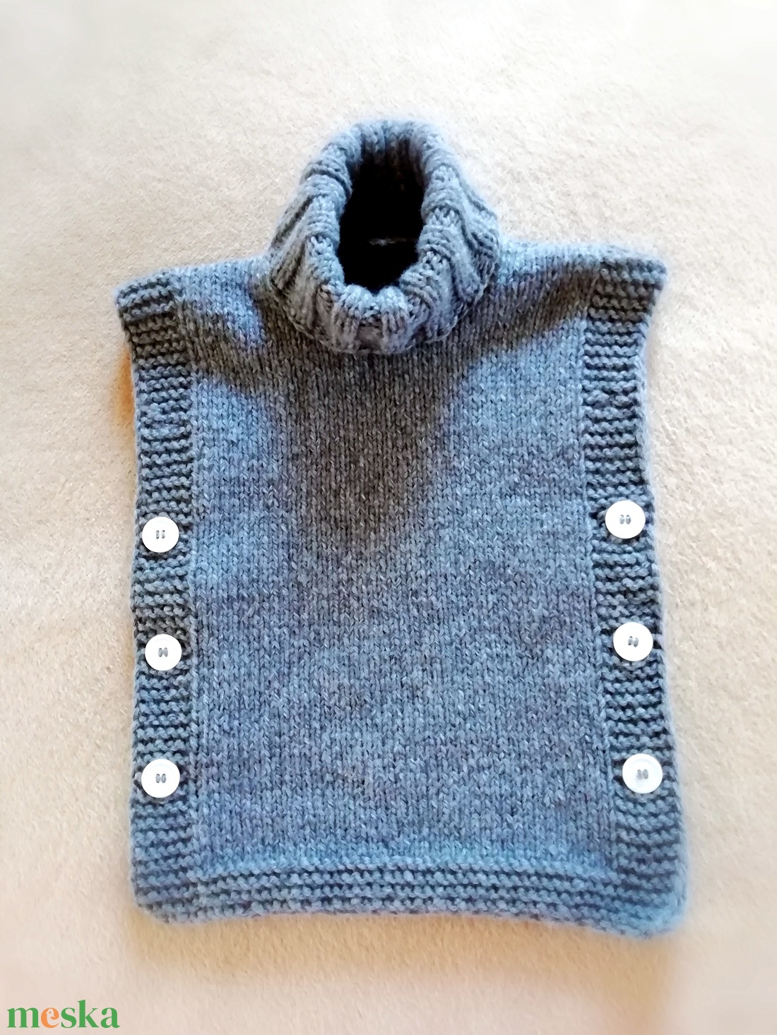 Kézzel kötött gyerek poncsó - ruha & divat - gyerekruha - pulóver - Meska.hu