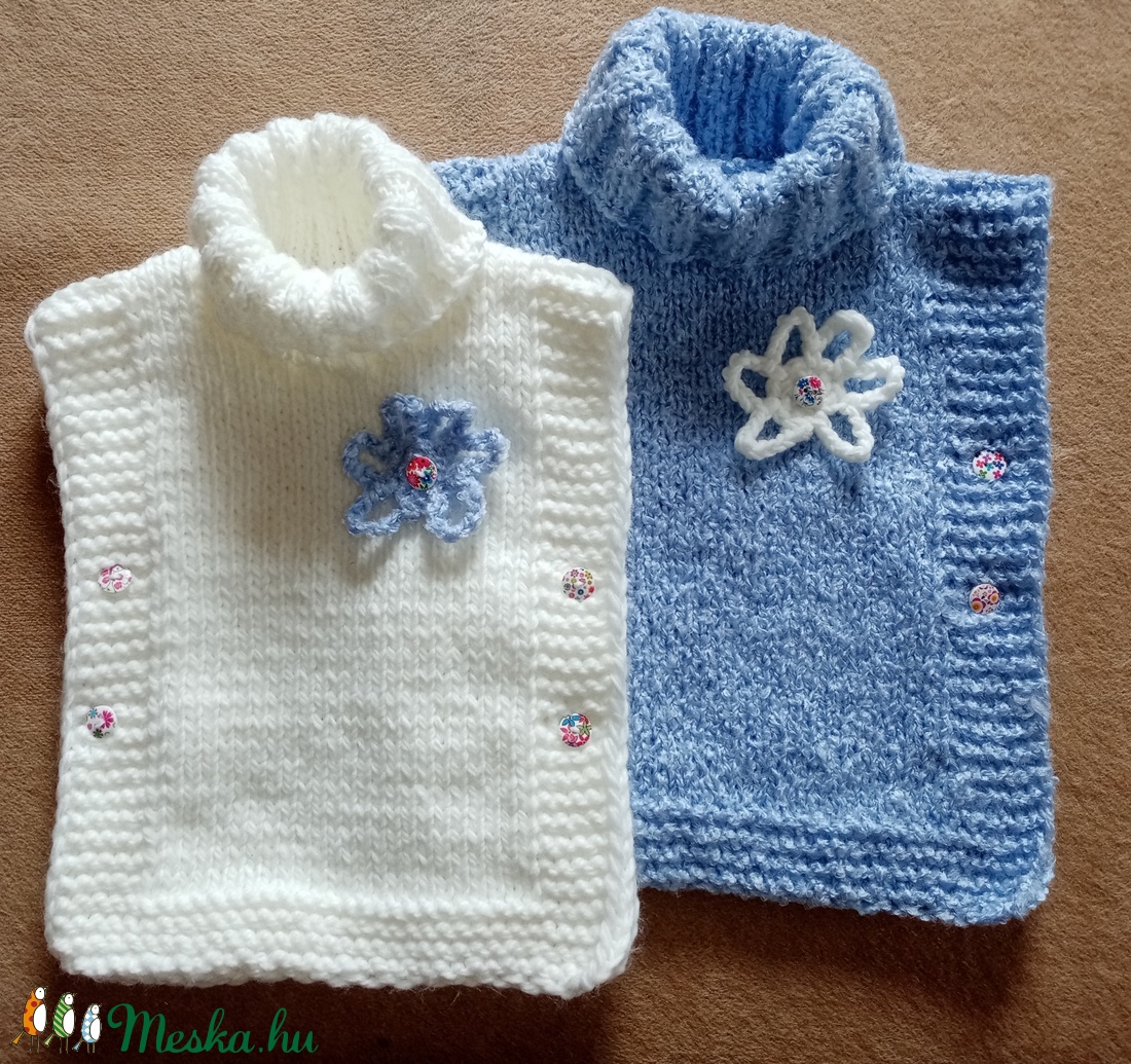 Kézzel kötött gyerek poncsó - ruha & divat - gyerekruha - pulóver - Meska.hu