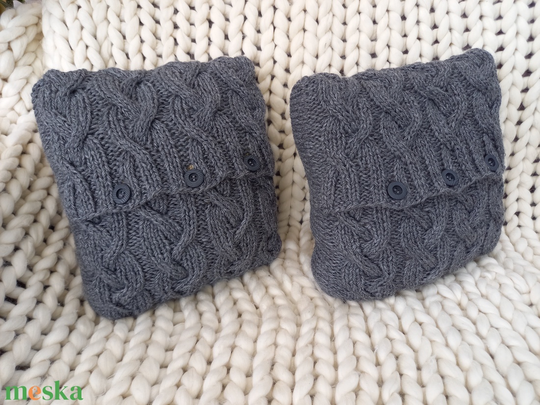 Kézzel kötött párna huzat  - otthon & életmód - lakástextil - párna & párnahuzat - Meska.hu