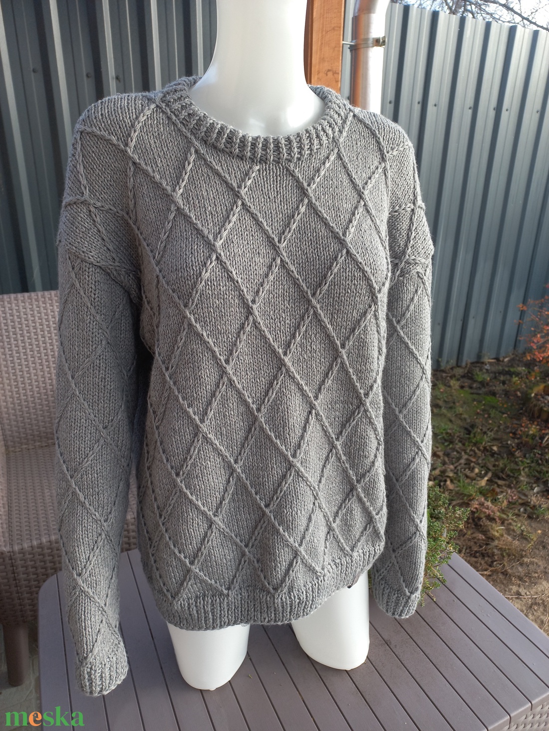 Kézzel kötött férfi gyapjú pulóver  - ruha & divat - férfi ruha - férfi pulóver - Meska.hu