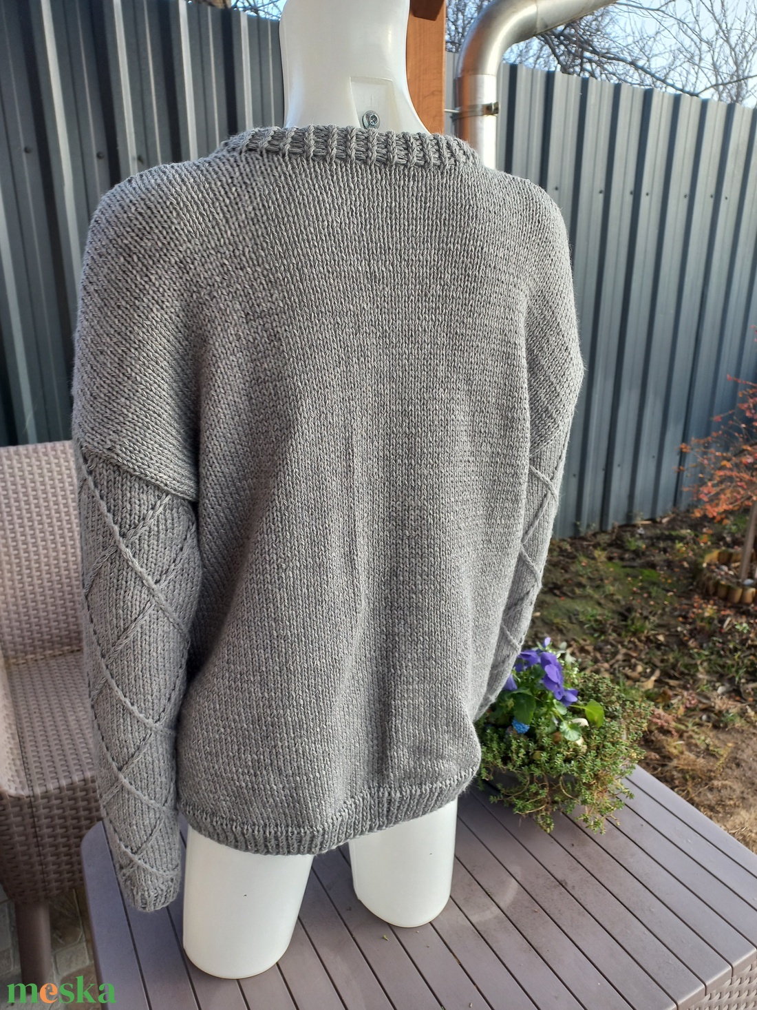 Kézzel kötött férfi gyapjú pulóver  - ruha & divat - férfi ruha - férfi pulóver - Meska.hu