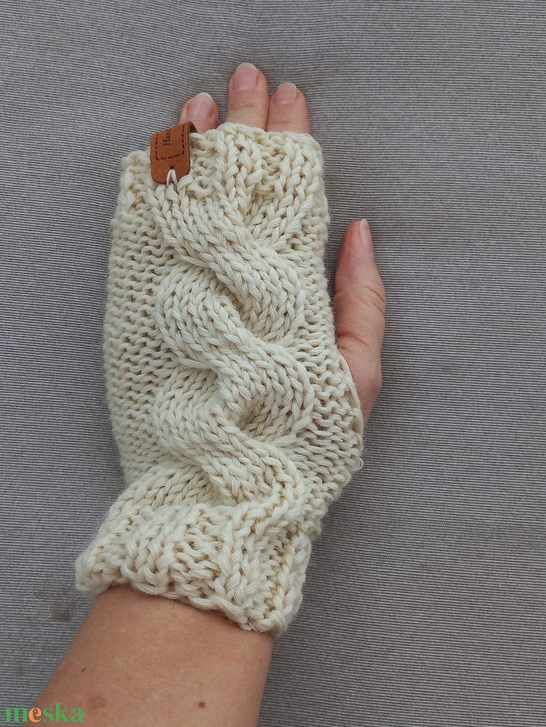 Sapka, kézmelegítő, csősál kézzel kötött tört fehér  - ruha & divat - sál, sapka, kendő - stóla - Meska.hu