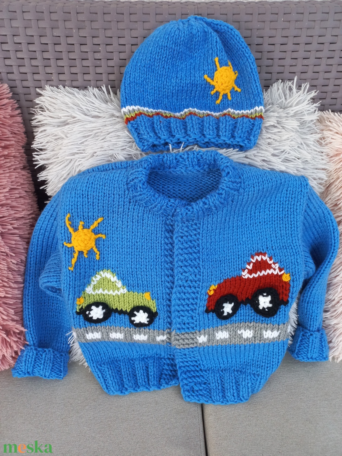 Gyerek kardigán, sapka szett  - ruha & divat - gyerekruha - ruha - Meska.hu