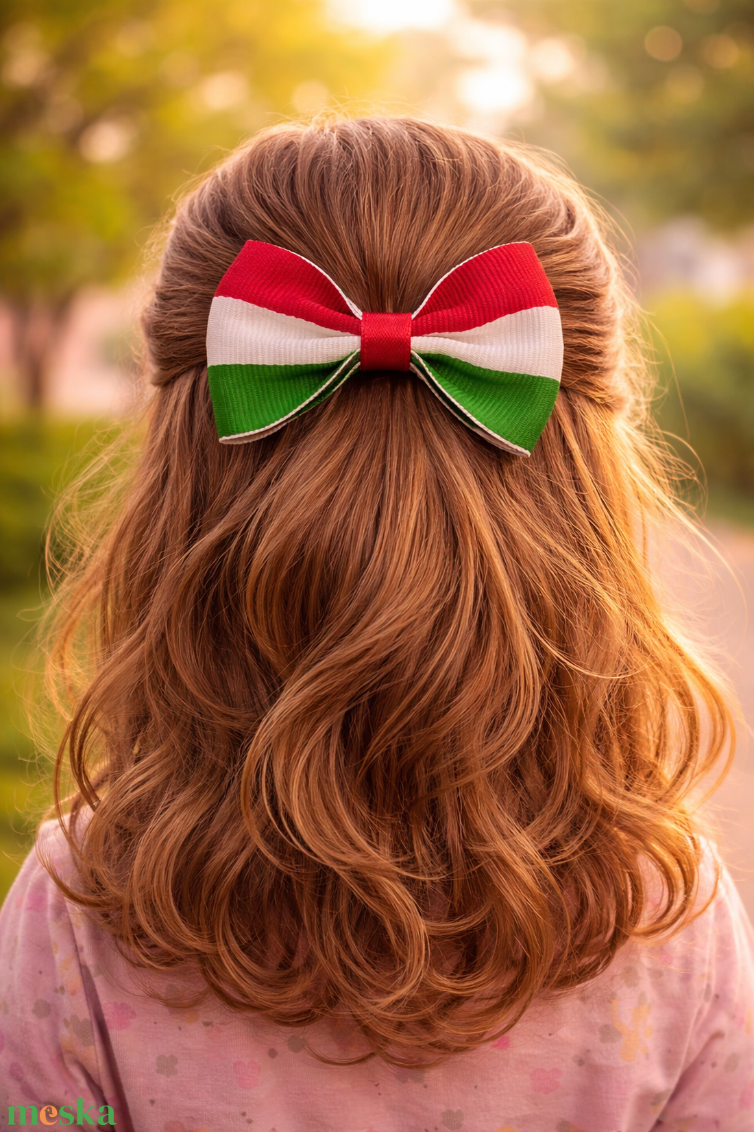 Magyaros pöttyfülbevaló, masni hajcsattal - ruha & divat - hajdísz & hajcsat - hajdísz - Meska.hu