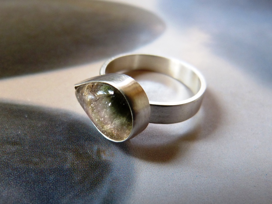 Dinnye turmalin ezüst gyűrű  -  - Meska.hu