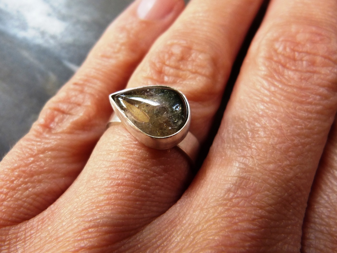 Dinnye turmalin ezüst gyűrű  -  - Meska.hu