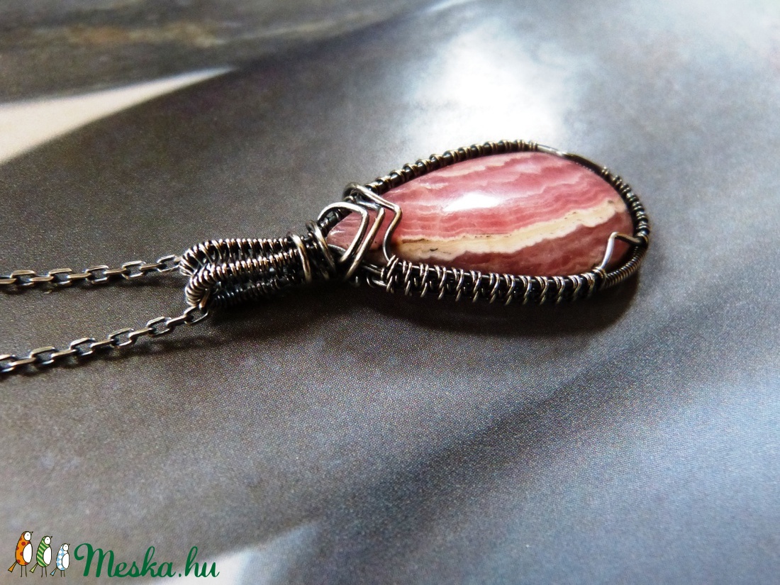 Rodokrozit ezüst nyaklánc  -  - Meska.hu