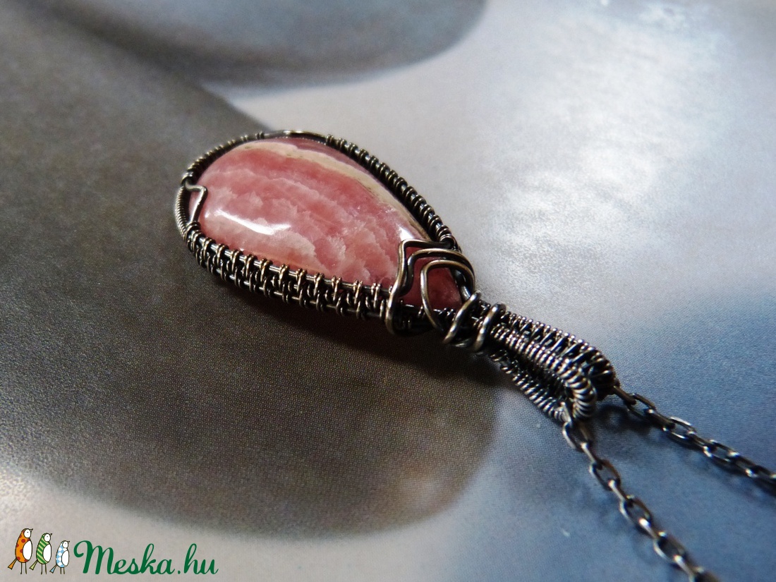 Rodokrozit ezüst nyaklánc  -  - Meska.hu