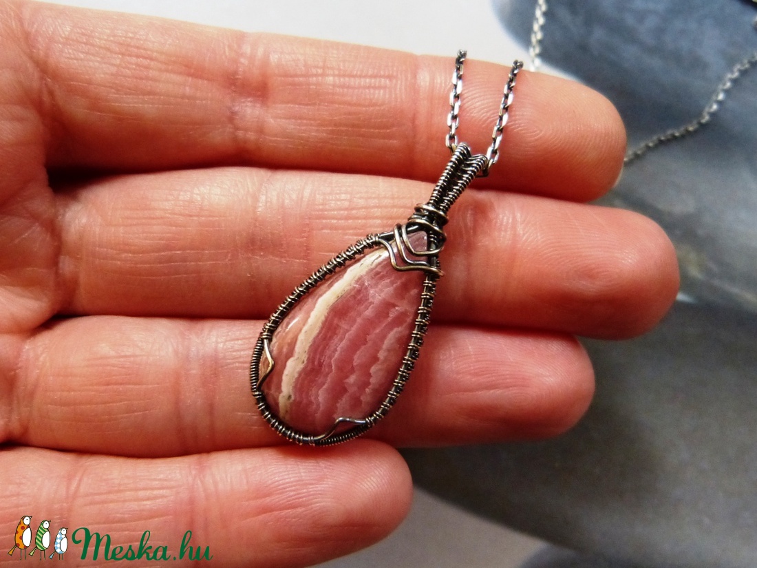 Rodokrozit ezüst nyaklánc  -  - Meska.hu