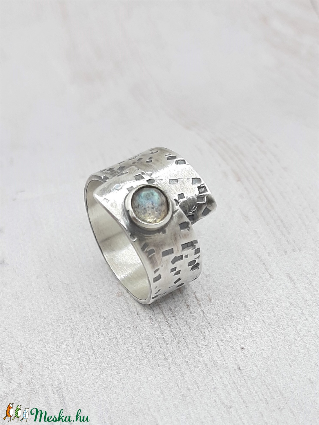 Labradorit ezüst gyűrű  - ékszer - gyűrű - statement gyűrű - Meska.hu