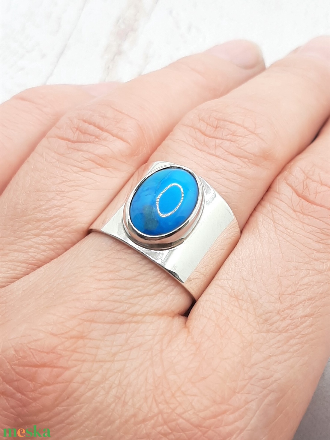 Türkiz ezüst gyűrű  - ékszer - gyűrű - statement gyűrű - Meska.hu