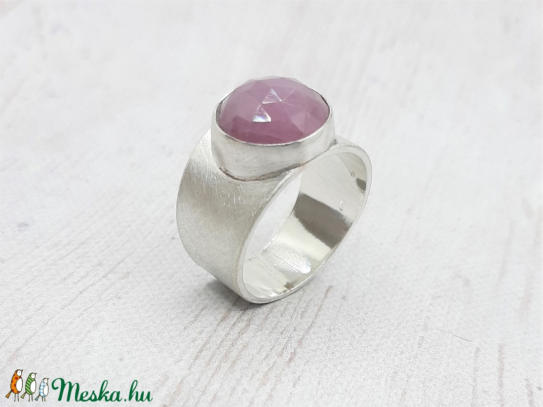Pink zafír ezüst gyűrű  - ékszer - gyűrű - statement gyűrű - Meska.hu