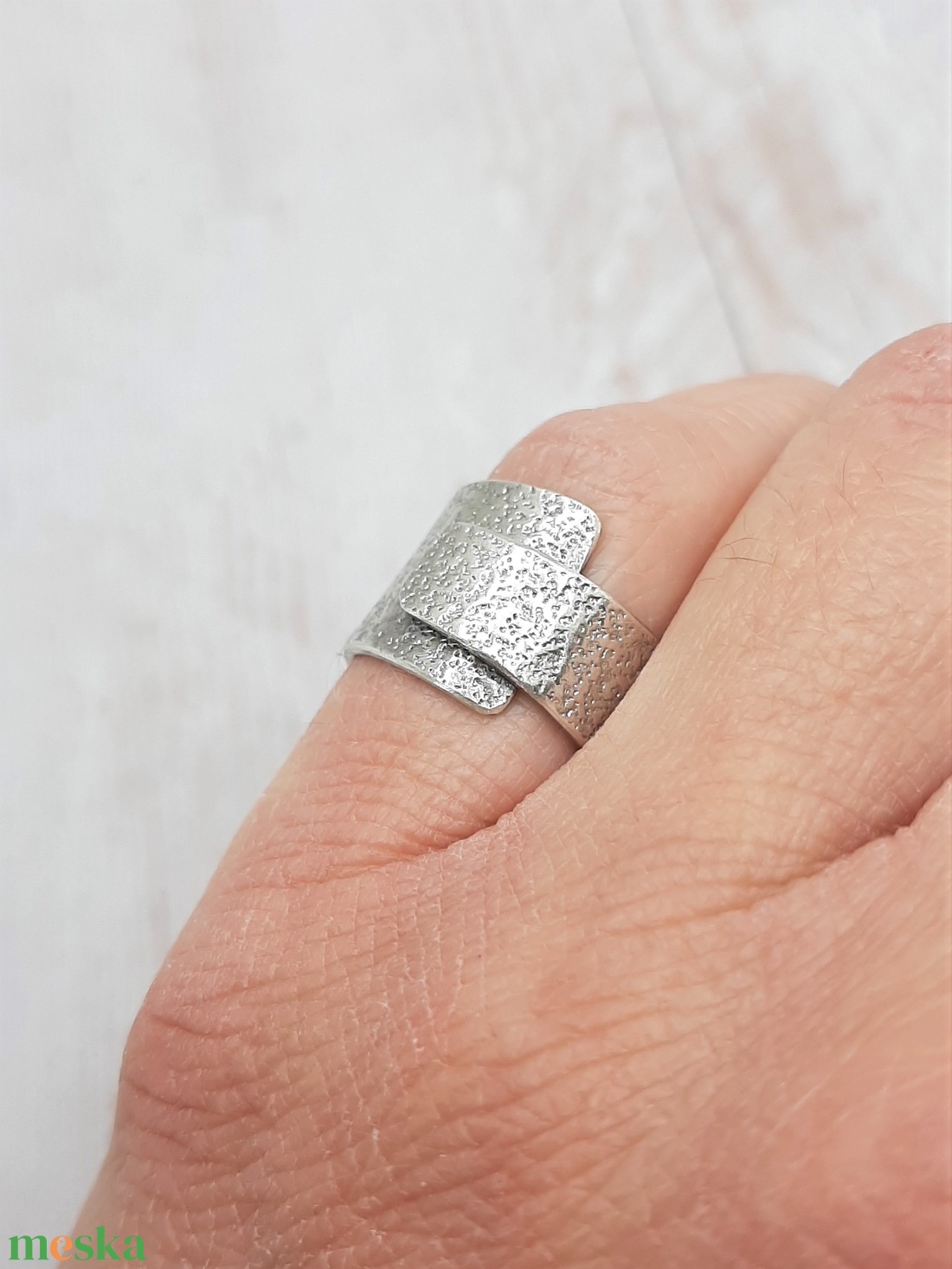 Rusztikus ezüst gyűrű  - ékszer - gyűrű - statement gyűrű - Meska.hu
