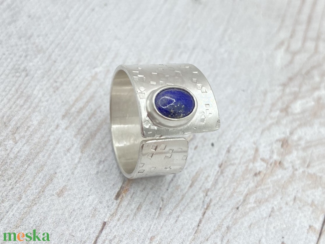 Lápisz lazuli ezüst gyűrű  - ékszer - gyűrű - statement gyűrű - Meska.hu