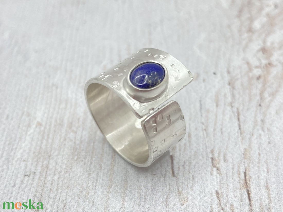 Lápisz lazuli ezüst gyűrű  - ékszer - gyűrű - statement gyűrű - Meska.hu