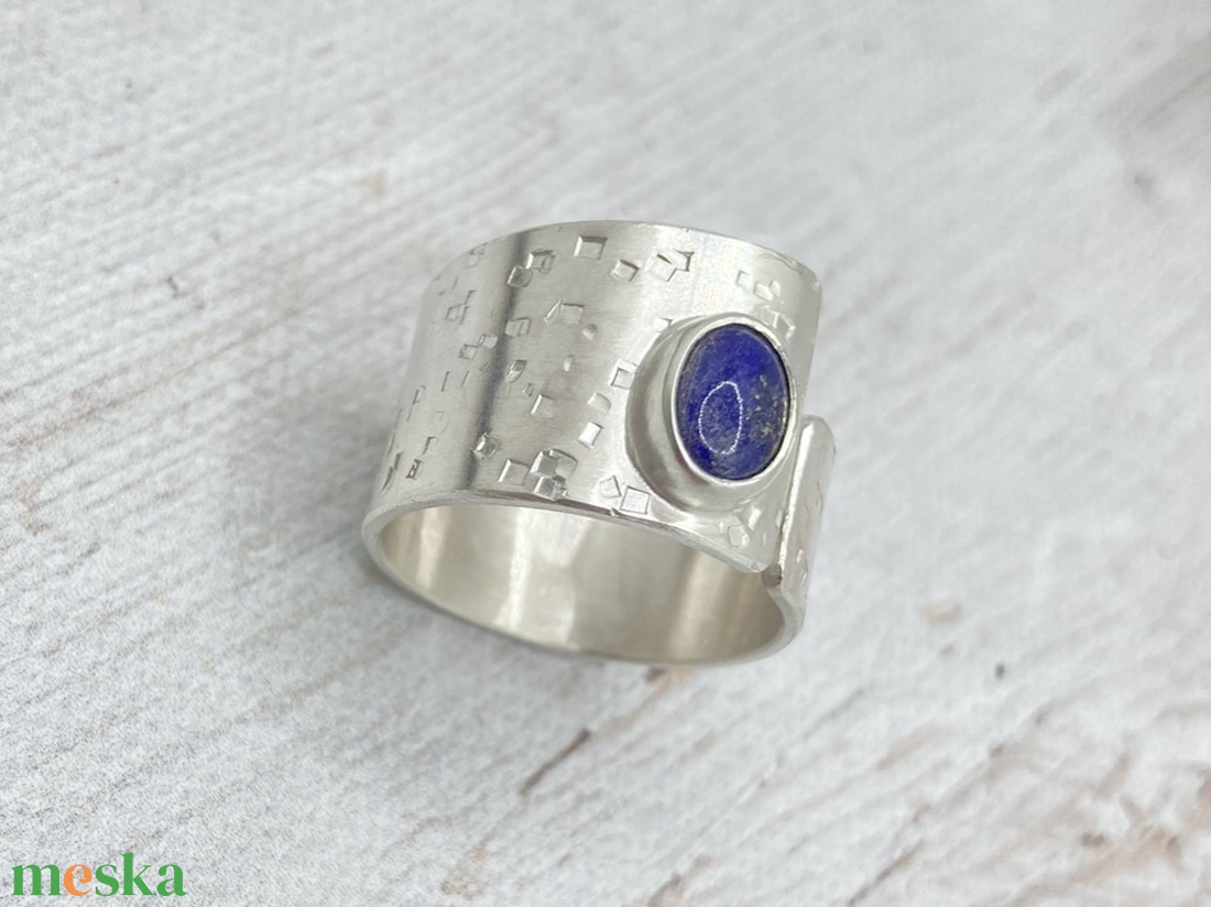 Lápisz lazuli ezüst gyűrű  - ékszer - gyűrű - statement gyűrű - Meska.hu