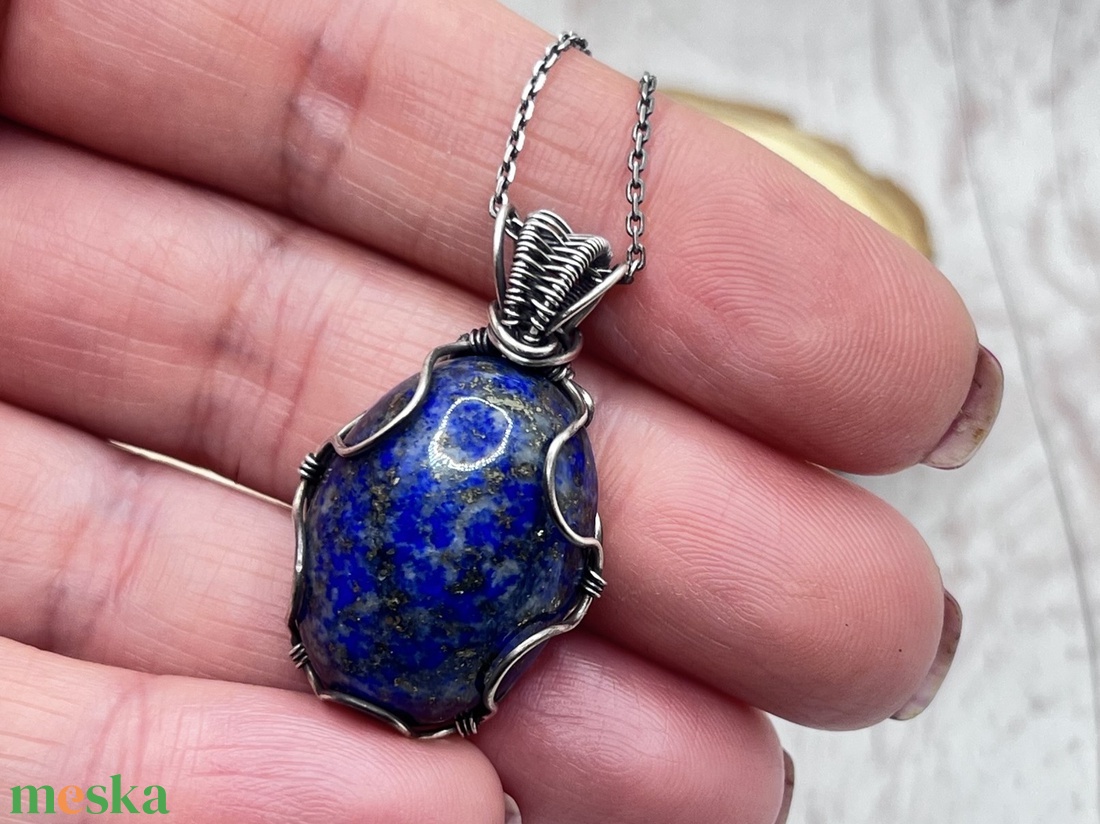 Lápisz lazuli ezüst nyaklánc - ékszer - nyaklánc - medálos nyaklánc - Meska.hu Lápisz lazuli ezüst nyaklánc - ékszer - nyaklánc - medálos nyaklánc - Meska.hu