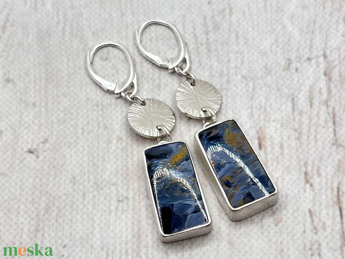 Pietersite ezüst fülbevaló 2. - ékszer - fülbevaló - lógó fülbevaló - Meska.hu Pietersite ezüst fülbevaló 2. - ékszer - fülbevaló - lógó fülbevaló - Meska.hu