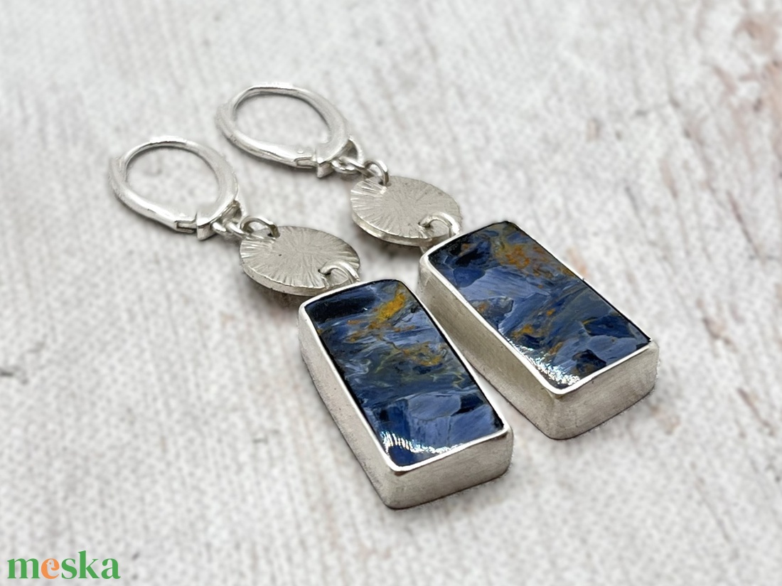 Pietersite ezüst fülbevaló 2. - ékszer - fülbevaló - lógó fülbevaló - Meska.hu Pietersite ezüst fülbevaló 2. - ékszer - fülbevaló - lógó fülbevaló - Meska.hu