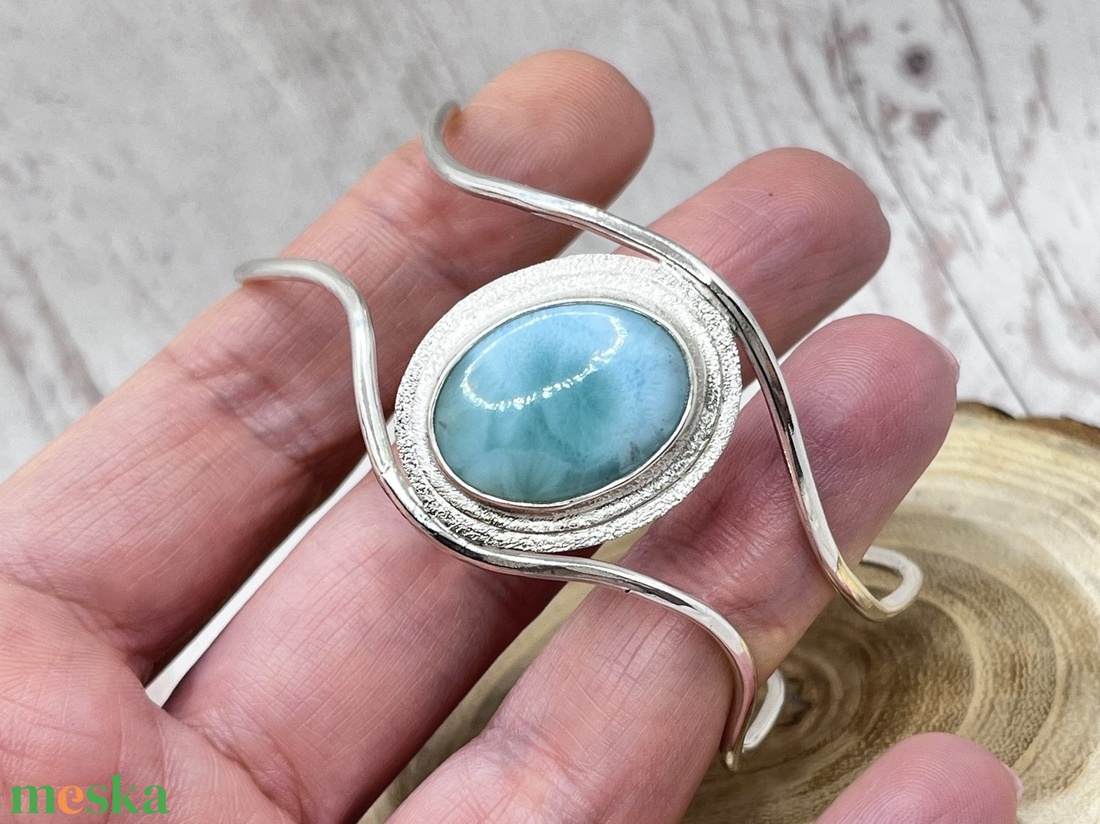 Larimár ezüst karperec - ékszer - karkötő - karperec - Meska.hu